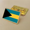 Party Bahamas Flag Pin 2.5*1,5 cm Zink Die-Cast PVC Color Coated Gold Rectangular Medallion Badge utan tillsatt harts
