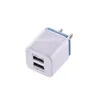 Portas USB duplas 2.1A Carregadores EU US Ac Home Travel Carregador de parede Adaptador de energia Plug para Iphone 12 13 14 Samsung Galaxy S20 S22 S23 S8 S10 HTC Power Chargers F1