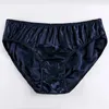 Underpants Sexy Luxury Silk Briefs Seamless Soft Panties Comfortable Breathable Satin Pure Color Women Men Underwear