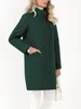 여자 트렌치 코트 여성 롱 스탠드 칼라 파카 2023 가을 겨울 덮개 버튼 따뜻한 아웃복 여성 재킷