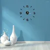 Orologi da parete Orologio 3D fai da te Moderno acrilico con numeri arabi per la decorazione della casa, soggiorno, camera da letto, nero (non incluso)