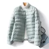 Damska linijka kaczki w dół, zmienna Vneck Winter Keep Warm Bez kołnierza Ultralight Quilted Puffer Coat 231031