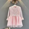 Girl Dresses Princess For Girls Spring Summer Baby Clothing Party Dress Lace Children Mesh Teens Kids Clothes