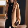 Kvinnors ull blandar Autumn Winter Woolen Coat Women Passar Jacka Solid Color Single-Breasted Pocket Casual Blazers Kvinna Khaki Camel Outerkläder 231101