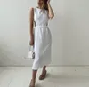 Fashion Dresses Holiday long Dress For Woman 100% Cotton Women Loose splicing Summer Dress Casual Lady Clothes 2023 Clothing