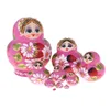 人形10pcs木製ロシアのマトリオシュカバブシュカネスティング人形子供のためのクリスマスギフト231031