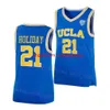 UCLA Bruins Reggie Miller Jersey 31 Üniversite Bill Walton 32 Russell Westbrook 0 Jrue Holiday 21 Spor Hayranları Mavi Beyaz Retro Özel Adı