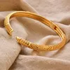 Bangle Gold Plated Dubai Color Bangles for Women Armband Luxury Arabiska bröllopsmycken