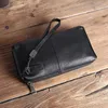 Wallets AETOO Handbag Men's Leather Large-capacity First Layer Cowhide Clutch Casual Long Wallet Soft Mobile Phone Bag