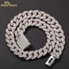 18 mm luksusowy Diamond Cuban Link Naszyjnik Wysokiej jakości Bling Lad Diamond Paved CZ Bubble Miami Cuban Chain