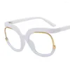 Sunglasses Vintage Transparent Square Oversize For Men Women Half-frame Anti Blue Reading Glasses Light Prescription