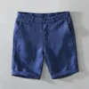 Shorts masculinos verão multi-bolso linho carga casual homens mulheres respirável cor sólida solta bermuda praia board