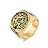 Stainless Steel Polished Ring The Seals of the Seven Archangels Protection Amulet Seal Solomon Kabbalah Mens Womens