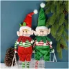 Party Decoration Party Decoration 1Pcs Christmas Plush Legs Elf Doll Ornaments Years Home Gifts Xmas Tree Boy Girl Toy Drop Delivery D Dhjj8