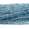 Luźne kamienie szlachetne Veemake Blue Aquamaryna DIY Naturalny naszyjnik Bracelets Kolczyki Pierścień Fasetowane małe okrągłe koraliki damskie do tworzenia biżuterii