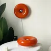 Vägglampor orange vitt glas nordiskt donut barn rum sovrum sovrum studie personlighet ljus dekoration skrivbord lampa