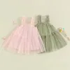 Girl Dresses Kid Summer Tutu Tulle Slip Dress Solid Color Sleeveless Ruched A Line Princess Children Clothing