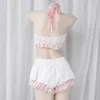 Ani japonais Anime Kawaii fille femme de chambre uniforme maillot de bain tenues femmes rose mignon arc Bloomers Pamas Costumes Cosplay cosplay