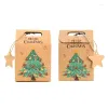 Juldekorationer Juldekorationer 6st Merry presentförpackning med tagg Kraft Paper Candy Packing Påsar Navidad Decoration Noel 2023 P DHPQJ