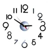 Wall Clocks Battery Operated Large Bedroom DIY Convenient Gifts Clock For Home Full Digital Acrylic Mirror Decorative Simple Silent