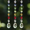 Lampadario cristallo 5 perle colorate catena appesa 38 mm Prisma sfaccettata in pendente in casa decorazione per finestre per matrimoni Cragi in vetro