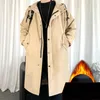 Trench da uomo Nizza Inverno Uomo Giacche con cappuccio Harajuku Giacca a vento Caldo addensare Cappotto Maschile Casual Capispalla Hip Hop Streetwear Donna