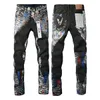 Purple Jeans Mense Womens Designer Jeans Bevisade rippade cyklister denim Cargo For Men Women Fashion Mans Black Pants 916