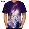 Men's T Shirts Art Fashion Music Notes 3d Printing Unisex Casual Short-sleeved Top T-shirt