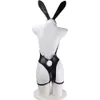 Ani Bunny Girl Leather Zipper Bodysuit Hairball Tail Anime Maid Uniform Women Backless Rabbit Jumpsuit Outfit Costume Cosplay cosplay