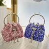 Dinner Bucket Bag Shiny Stupid Crystal Diamond Strass Handtasche Tragbare Crossbody Bag Female 230401