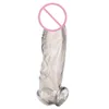 Sex Toy Massager Ikoky Thick Penis Sleeves Reusable Delaying Ejaculation for Men Ring Cock Extension Enlargement