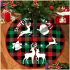 Dekoracje świąteczne Dekoracje świąteczne 72/92/122 cm spódnica drzewna czerwona stopa er Santa Claus Snowflake dywan baza mata mata upuszcza DHG DHGA4