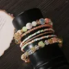 STRAND 6PCS/SET BOHO Meerlagige kristalsteen kralen Bracelet Sets goud kleur fatima hand etnische armbanden pulseras mujer femme cadeau