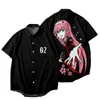 Chemises décontractées pour hommes Darling In The Franxx Zero Two Tee Femmes Hommes Été Anime Mignon 3D T-shirt à manches courtes pour hommes