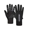 Guantes de ciclismo Manoplas táctiles Clima frío A prueba de viento Manoplas de protección completa de la palma con puños elásticos Suministros de ropa de invierno para trabajar al aire libre