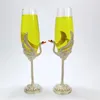 Bicchieri da vino Bicchiere di cristallo Rosso Tazze di champagne colorate smaltate a mano di alta qualità Regalo di nozze creativo Tazza per coppia di piedi