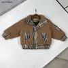New Winter baby Cotton jacket comfort Lambhair kids coat Size 90-160 Checker stitching design child overcoat Oct25