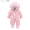 Jumpsuits OLEKID 2023 Autumn Winter Newborn Baby Rompers Hooded Thick Warm Baby Girls Jumpsuit Toddler Boys Overalls Infant Fleece OutfitL231101