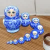 Dolls 10 Pieces Wooden Russian Nesting Doll Wood Stacking Toy Matryoshka Collectible Traditional Nesting Doll for Home Decoration Room 231031