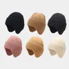 Bola bonés proteção de orelha chapéus de inverno elegante macio gorro chapéu para homens mulheres clássico malha earflap quente boné com orelhas