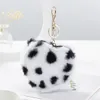 Novo design leopardo padrão amor moeda bolsa outono e inverno saco pingente de pelúcia contraste chave moeda saco