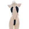 Ani Frauen Sexy Halter Rückenfrei Bodysuit Badeanzug Kostüm Anime Mädchen Cross Strap Einteilige Badebekleidung Uniform Pool Party Cosplay Cosplay