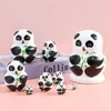 دمى 10 طبقات Panda Girls Matryoshka Doll Wooden Snowman Russian Russing Dolls Kids Christmas Christmas Day Gift 231031