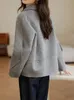 Tvådelad klänning avslappnade jackor för kvinnor 2023 Autumn and Winter Fashion Slim Coat Solid Polo Collar Vintage Tweed Jacket 231031