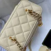 Women Crossbody Bags Shoulder Handbags Designer Luxury Mini Portable Box Cosmetic Lipstick Bag Sheepskin Black Ladies Fashion Small Purses Golden Ball Chain