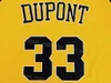 Dupont Jason Williams College Jerseys 33 Camiseta de baloncesto de la escuela secundaria Todo el color del equipo cosido Amarillo para los fanáticos del deporte Uniforme universitario de algodón puro transpirable NCAA