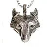 Retro Wolf Head Pendant Couple Necklaces Women Mens Stainless Steel Hip Hop Jewelry for Neck Fashion Christmas Gifts for Girlfriend Wholesale