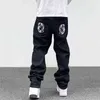 2023 Designer Ropa Men's Jeans Dog Print Streetwear Men Hip Hop Baggy Jeans Pants Y2K kläder rakt Löst goth denim Trous2553