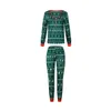 Tenues assorties pour la famille Noël maman papa enfants tenues assorties imprimé arbre du Père Noël ensemble de pyjama 2 pièces vêtements de nuit amples décontractés look de famille de Noël 231031