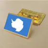 Party Antarctica Flag National Flag Pin 2.5*1,5 cm Zinklegering Die-Cast PVC Color Coated Gold Rectangular Medallion Badge utan tillsatt harts